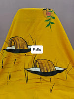 Yellow Khadhi Cotton Saree Pallu