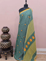 Olive Green Khadhi Cotton Saree