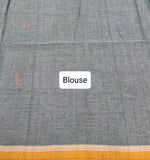 Olive Green Khadhi Cotton Saree Blouse