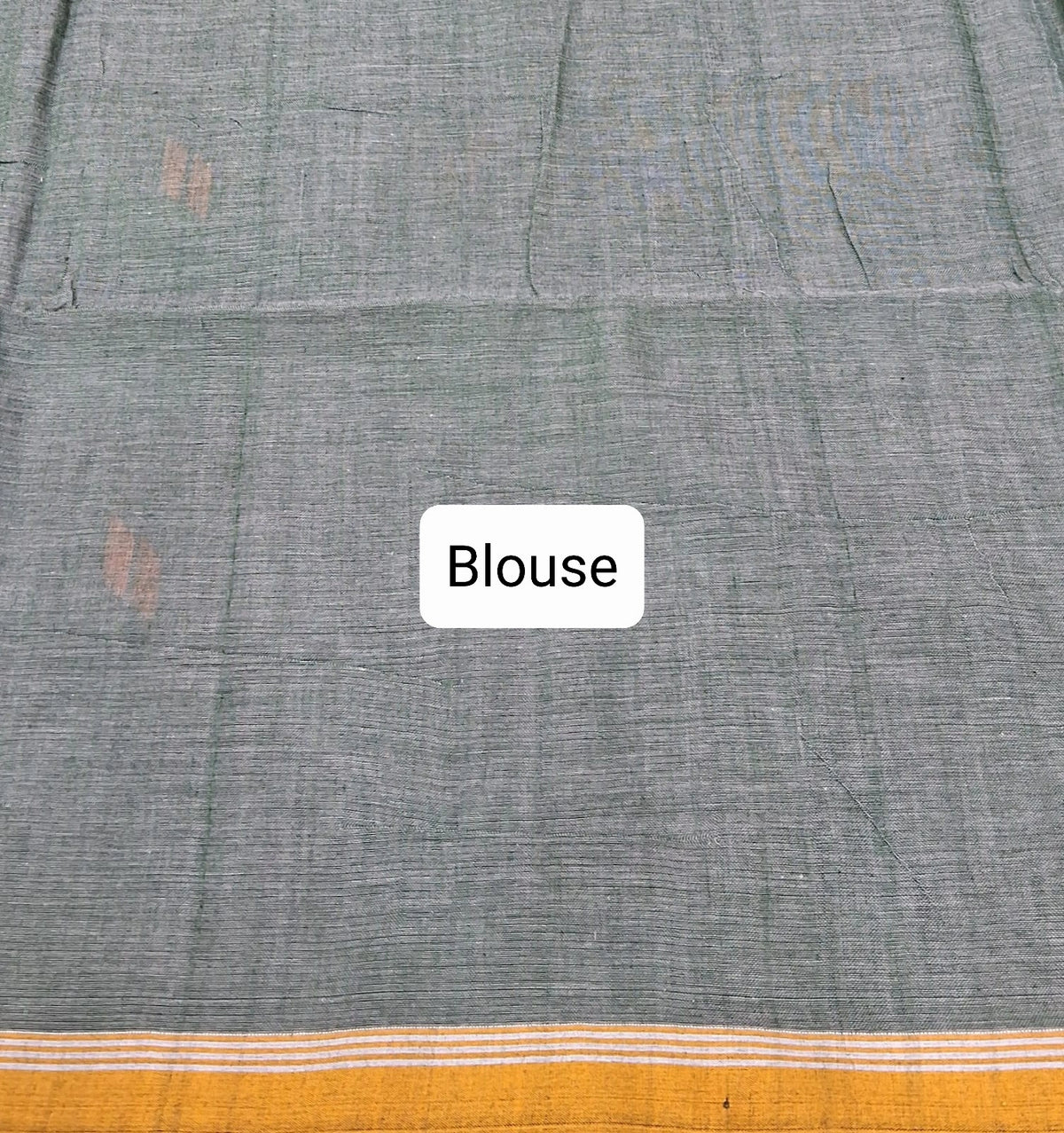 Olive Green Khadhi Cotton Saree Blouse