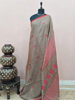 Grey Khadhi Cotton Saree 