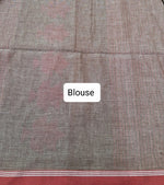 Grey Khadhi Cotton Saree Blouse