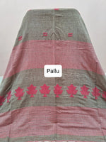 Grey Khadhi Cotton Saree Pallu
