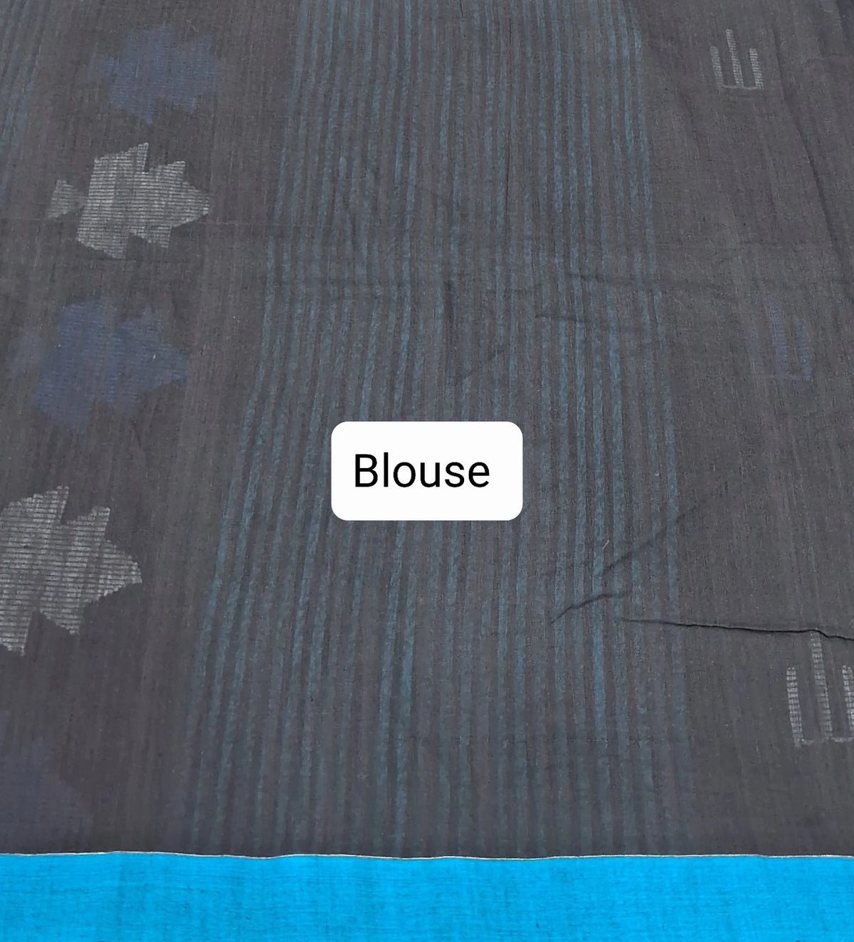 Black Khadhi Cotton Saree Blouse