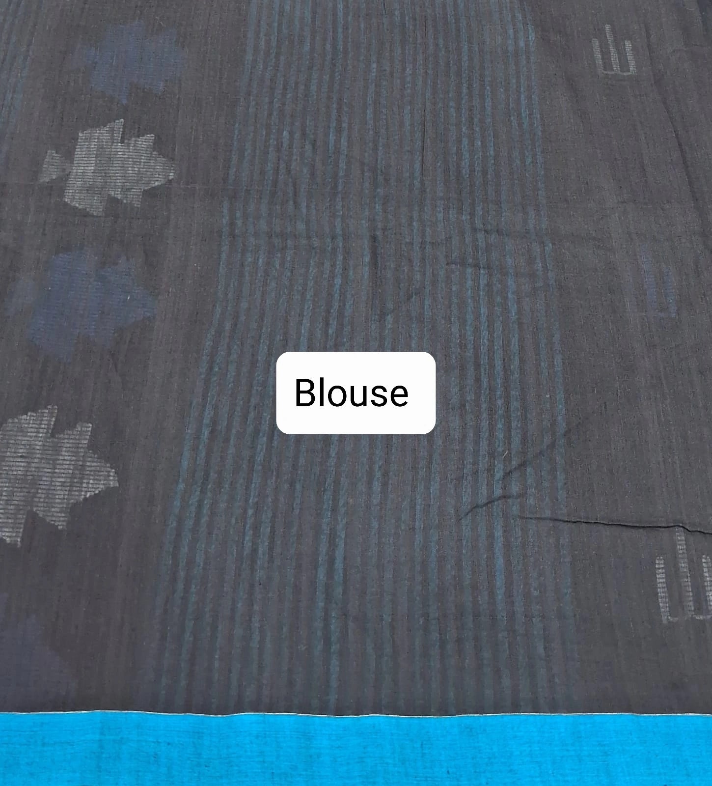Black Khadhi Cotton Saree Blouse