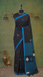 Black Khadhi Cotton Saree