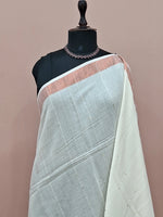 Off-white Khadi cotton saree 1