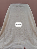 Off-white Khadi cotton saree Pallu