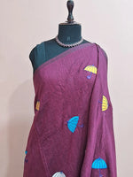 Deep Plum Khadhi Cotton Saree 1