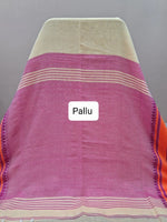 Cream plain Khadhi Cotton Saree Pallu