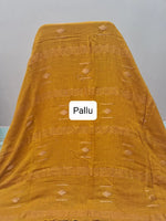 Mustard Yellow Khadhi Cotton Saree Pallu