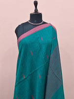 Sea Green Khadhi Cotton Saree 1