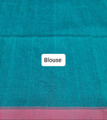 Sea Green Khadhi Cotton Saree Blouse