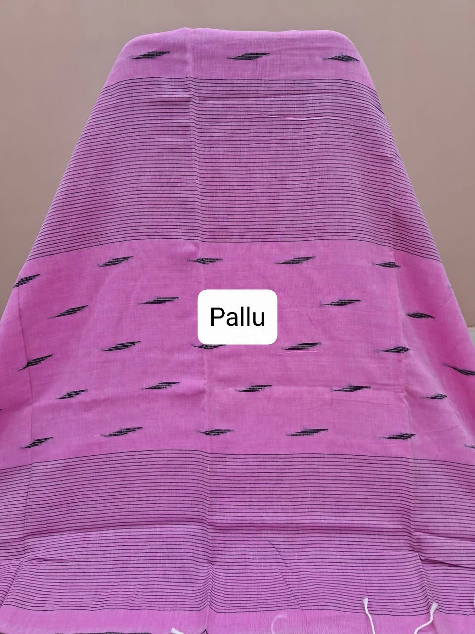 Baby Pink Khadhi Cotton Saree Pallu