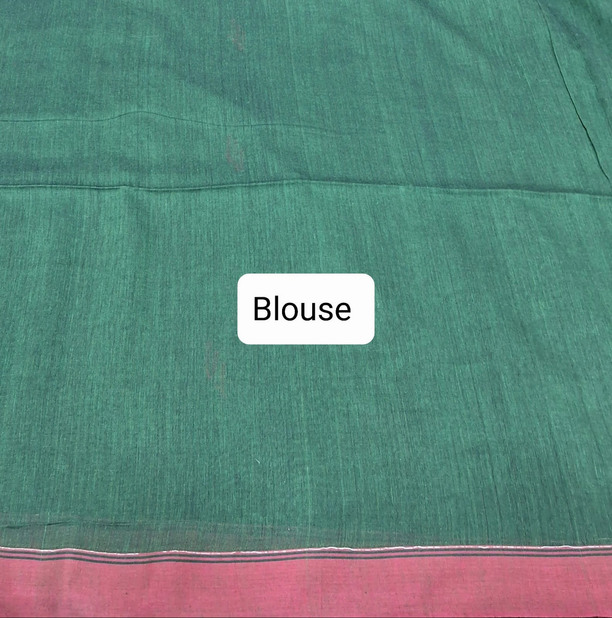 Bottle green khadhi cotton saree blouse