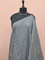 Slate Grey Khadhi Cotton Saree 1