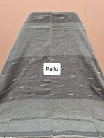 Slate Grey Khadhi Cotton Saree Pallu
