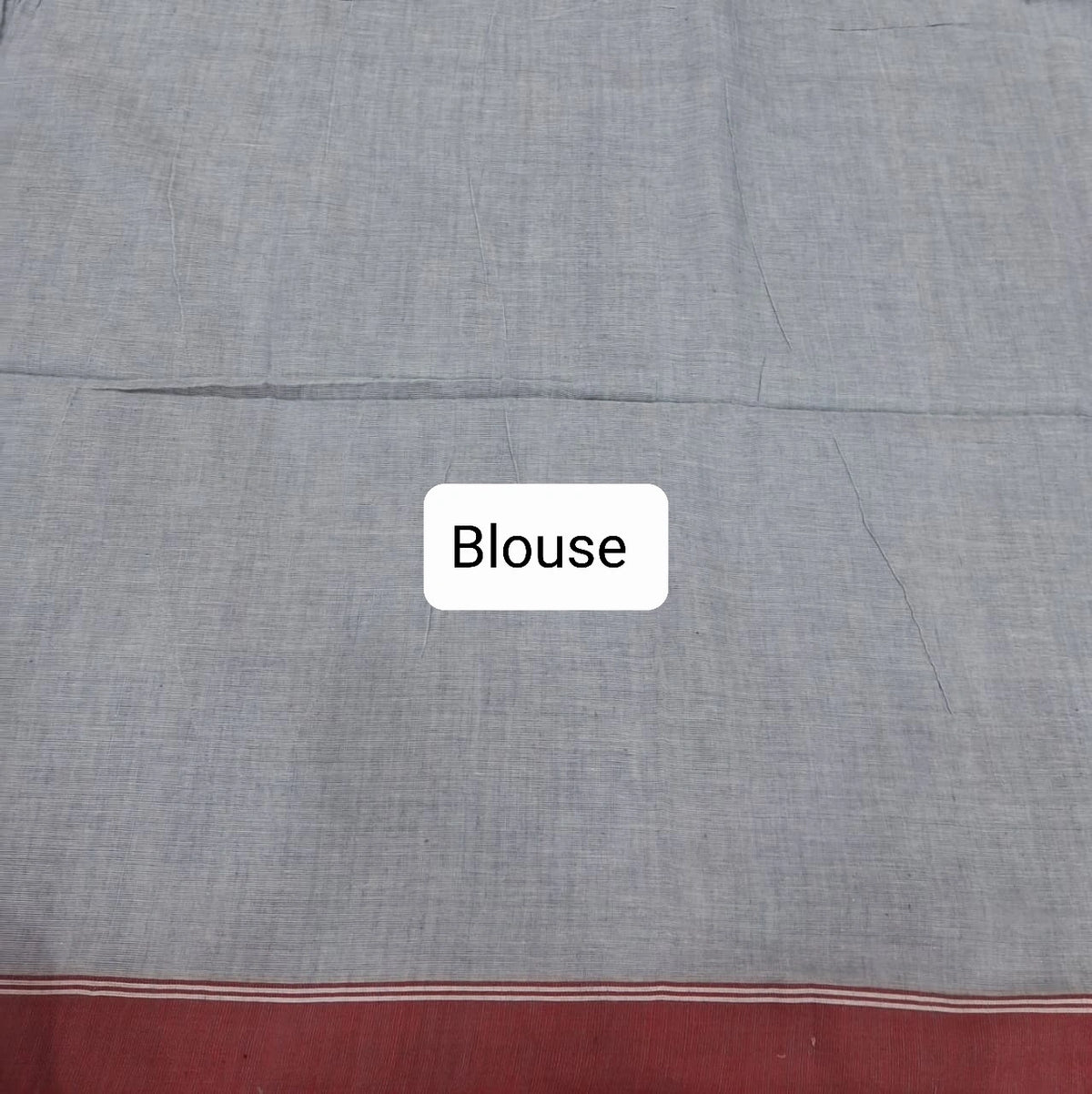 Ice Blue Khadhi Cotton Saree Blouse