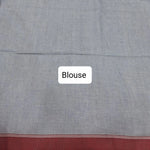 Ice Blue Khadhi Cotton Saree Blouse