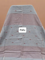 Ice Blue Khadhi Cotton Saree Pallu