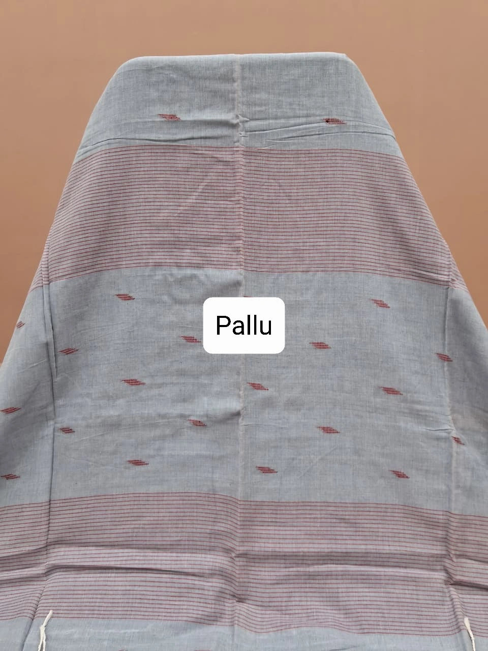 Ice Blue Khadhi Cotton Saree Pallu