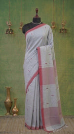 Ice Blue Khadhi Cotton Saree