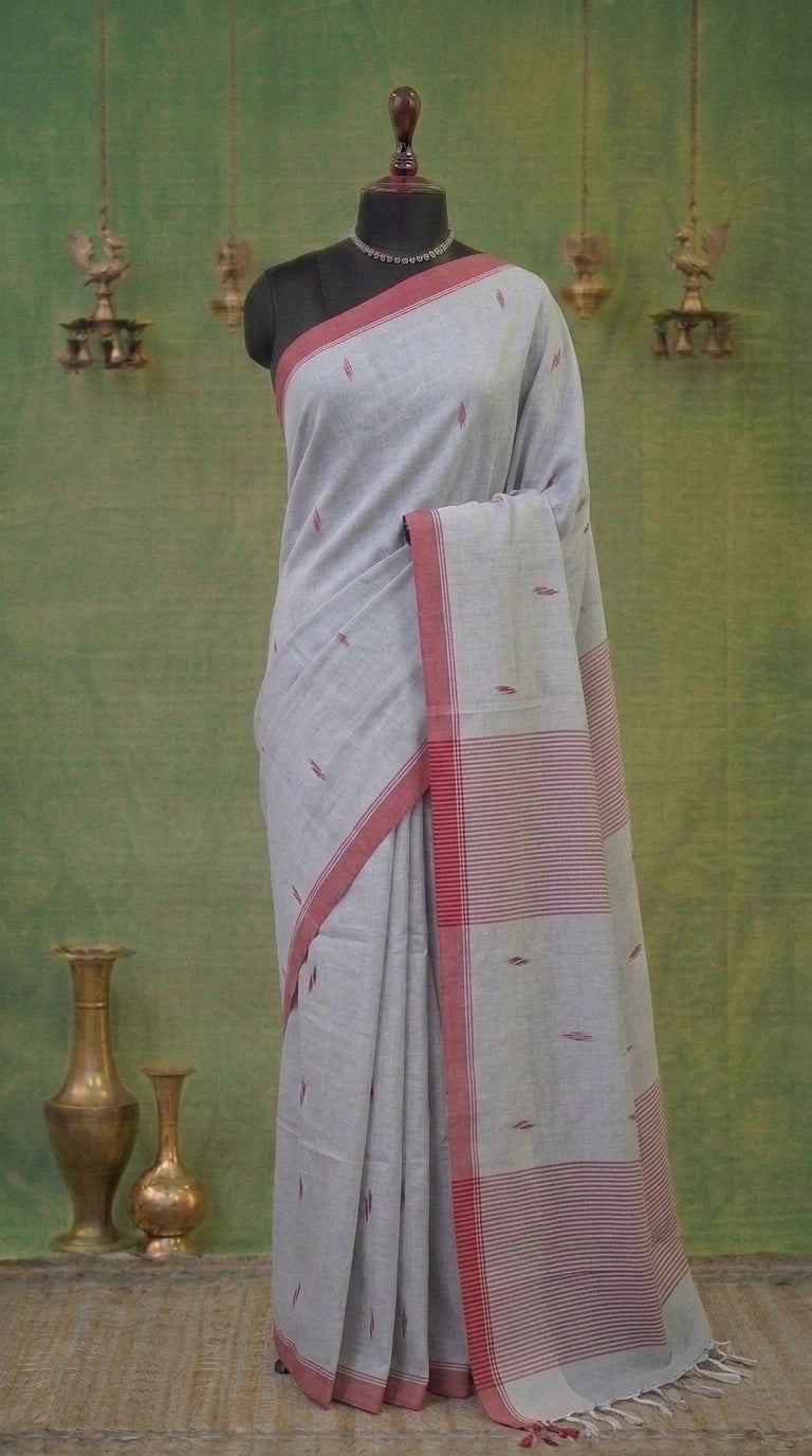 Ice Blue Khadhi Cotton Saree