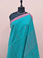 Rama Green Khadhi Cotton Saree 1