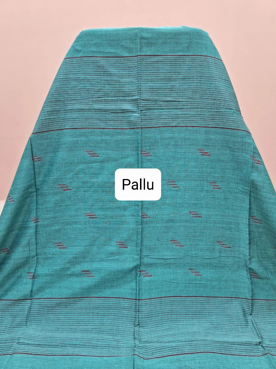 Rama Green Khadhi Cotton Saree Pallu