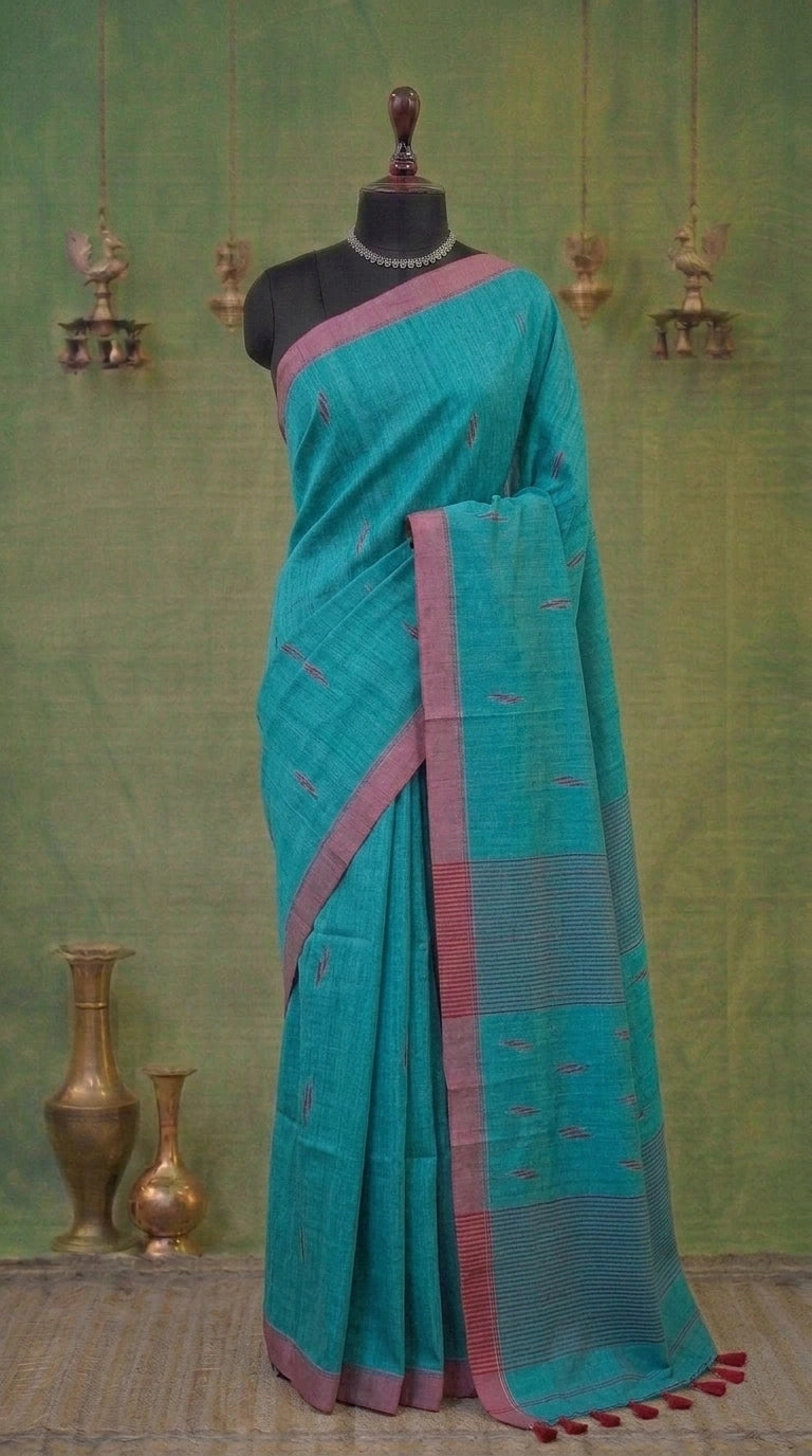 Rama Green Khadhi Cotton Saree