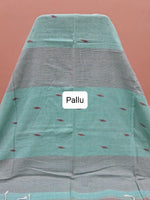 Aqua Blue Khadhi Cotton Saree Pallu