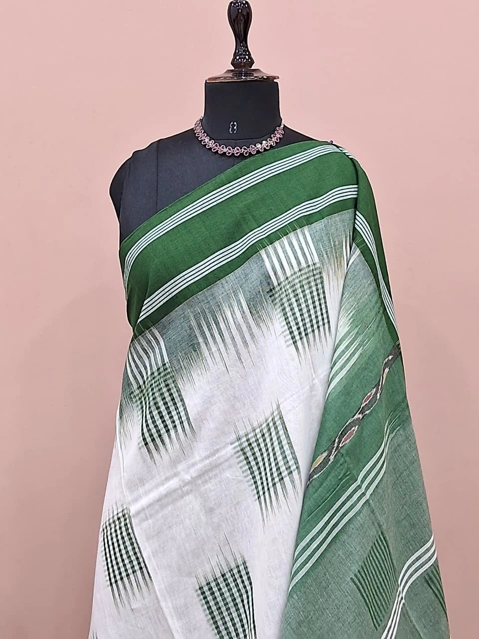 Off-White Pure Khadhi Cotton Saree 1