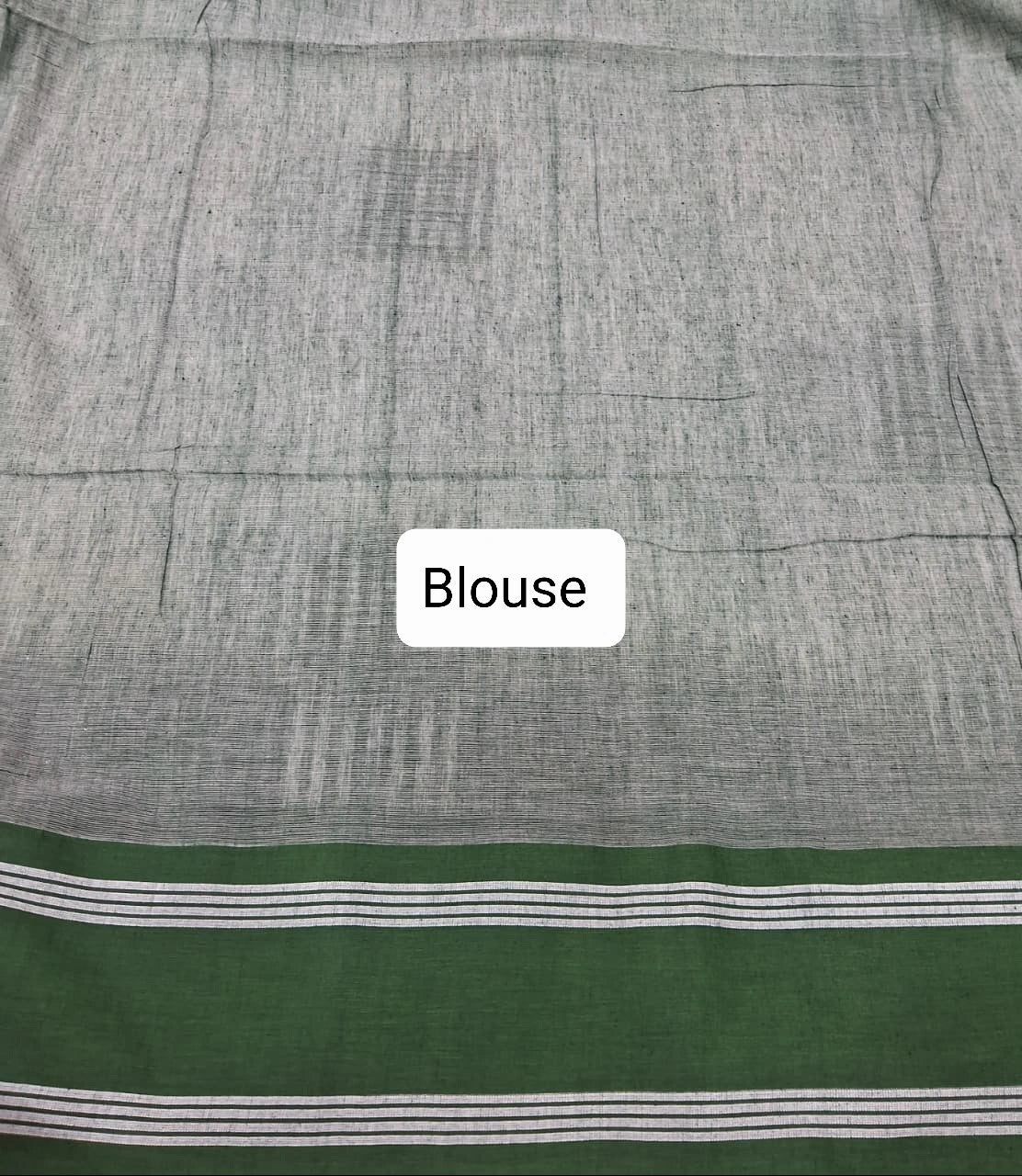 Off-White Pure Khadhi Cotton Saree Blouse