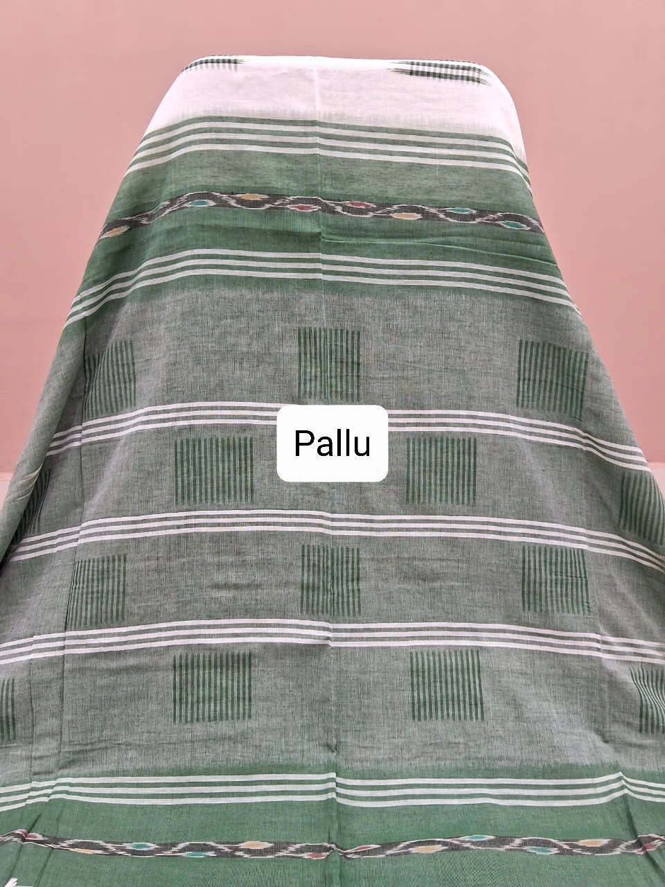 Off-White Pure Khadhi Cotton Saree Pallu
