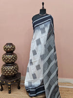 Off-White Khadhi Cotton Saree 1