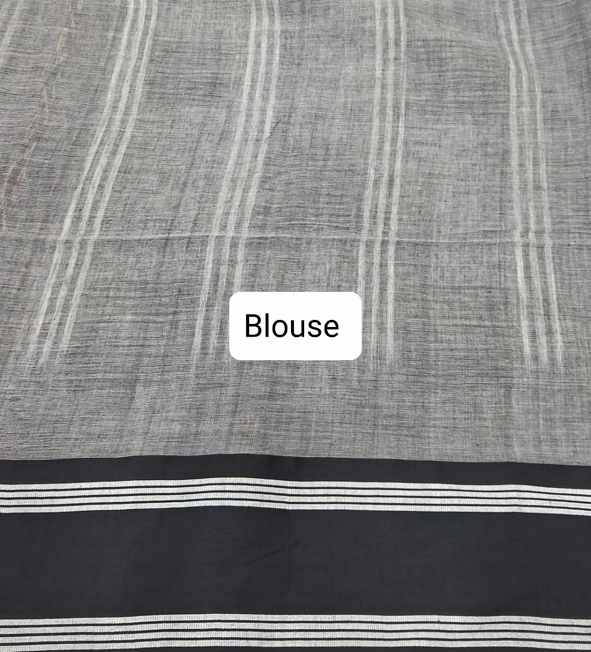 Off-White Khadhi Cotton Saree Blouse