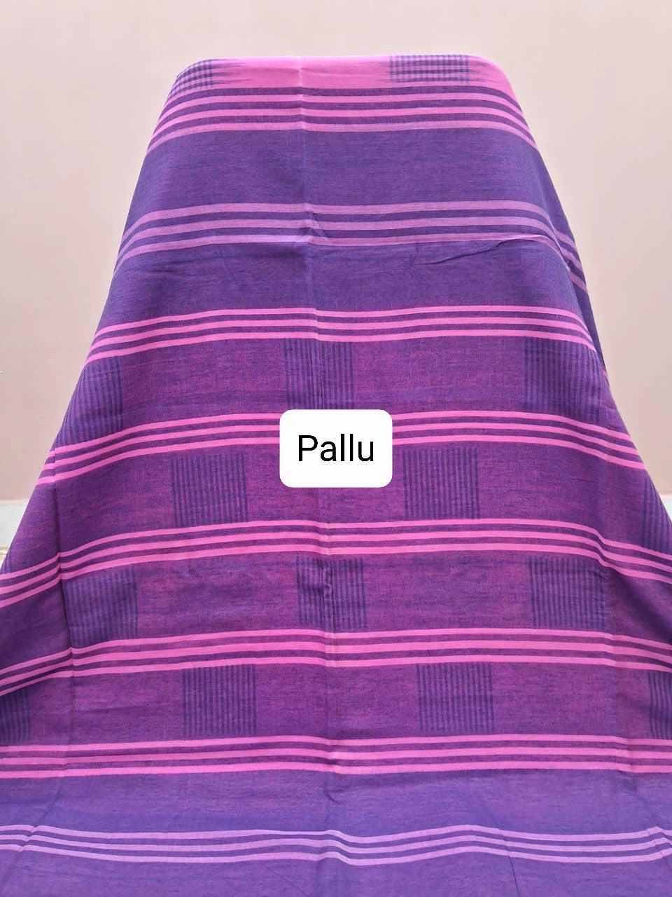 Mauve Pink pure Khadhi Cotton Saree Pallu