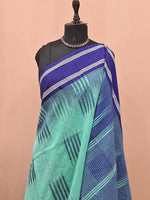 Sea Green Khadhi Cotton Saree 1