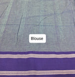 Sea Green Khadhi Cotton Saree Blouse