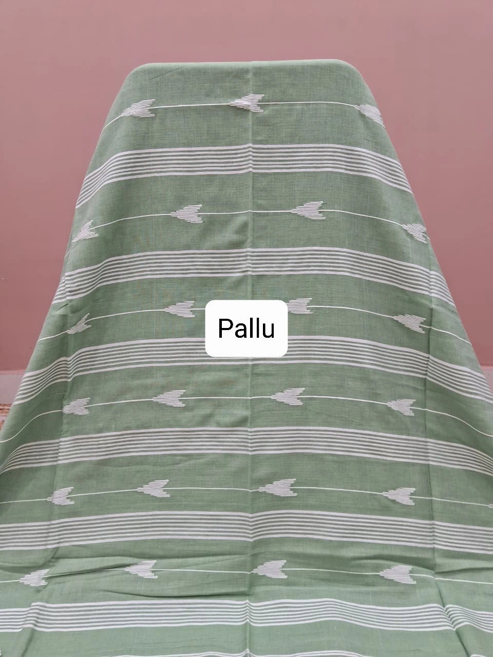 Seafoam Green Khadhi Cotton Saree Pallu