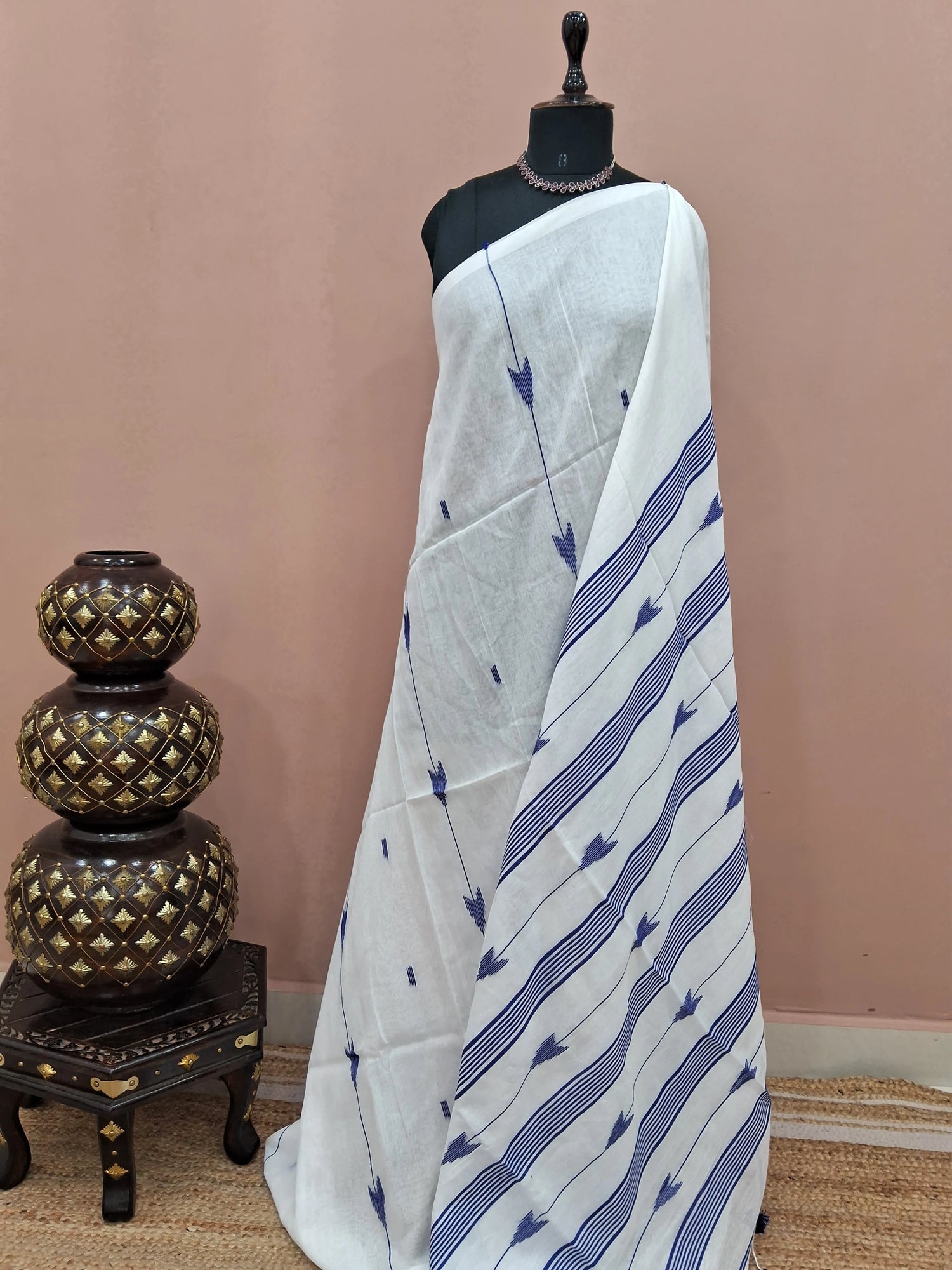 White Khadi Cotton Saree