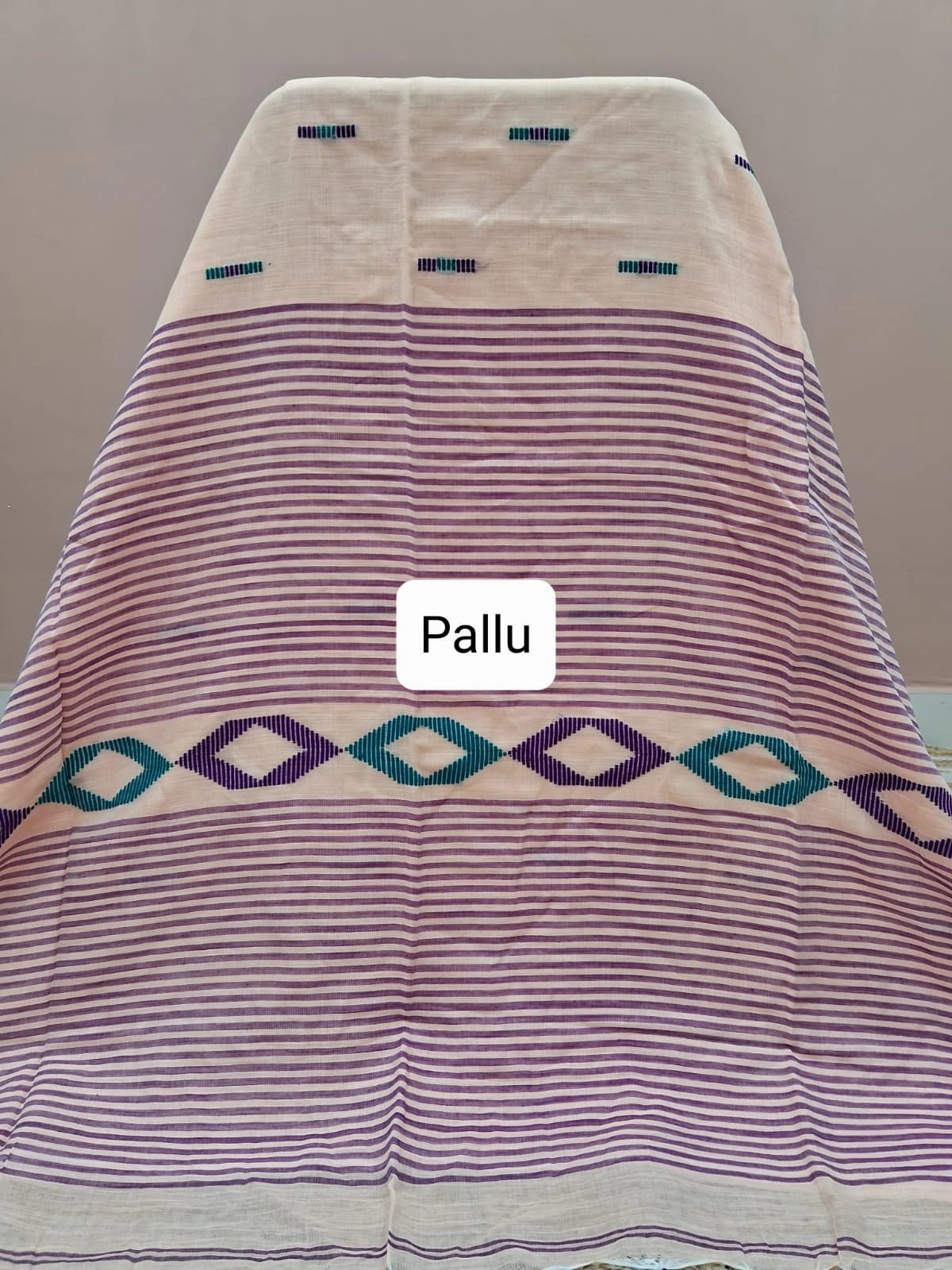Soft Blush Khadhi Cotton Saree Pallu