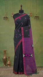 Black Khadhi Cotton Saree