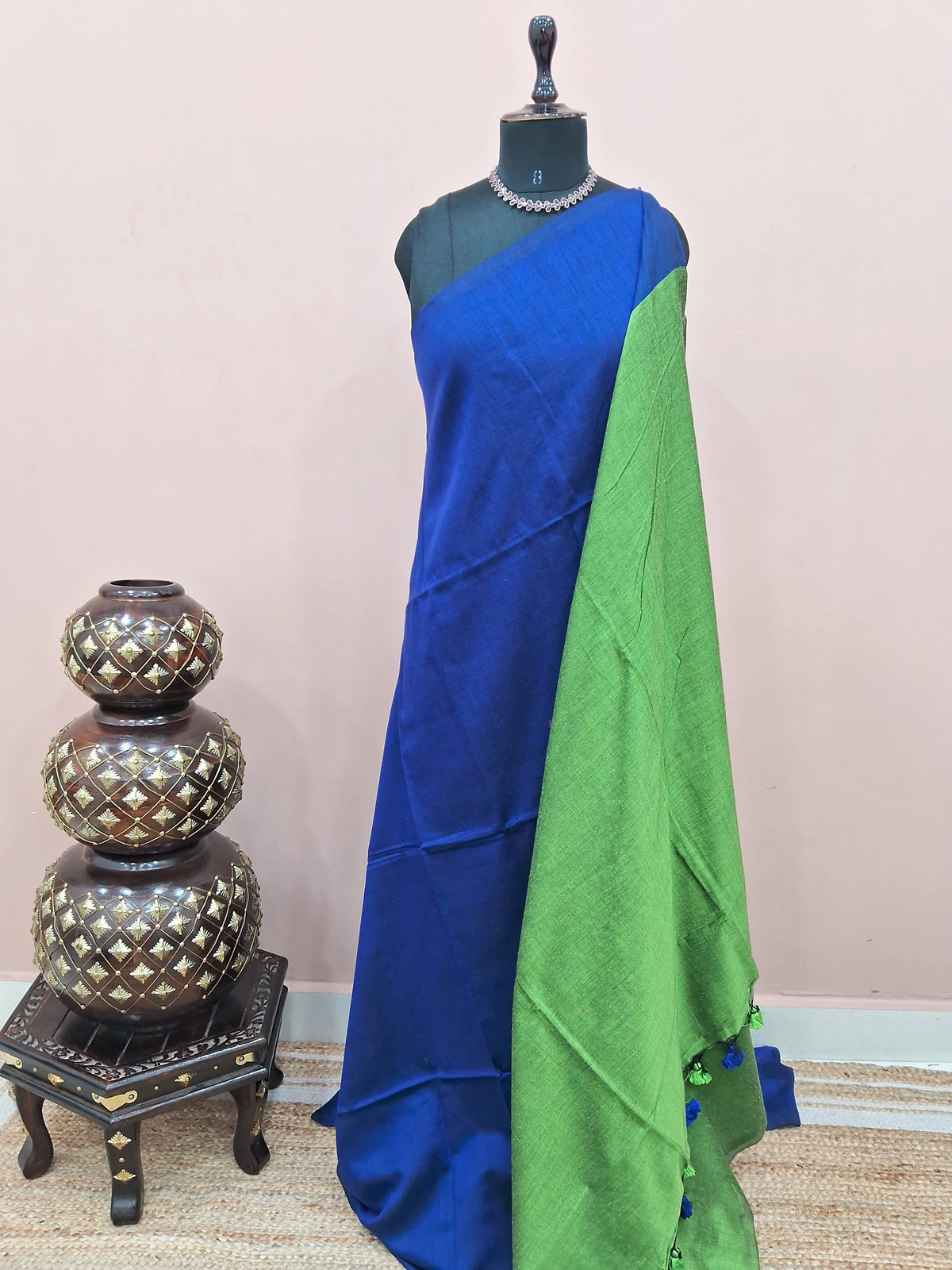 Royal Blue Khadhi Cotton Saree