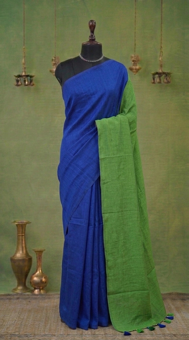 Royal Blue Khadhi Cotton Saree