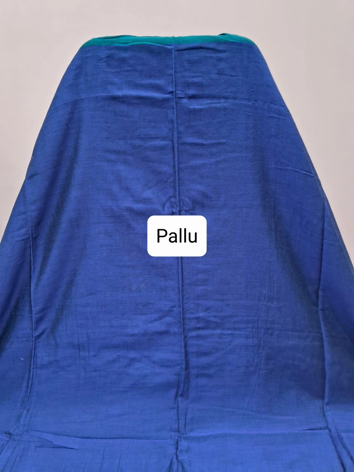 Peacock Green Pure Khadhi Cotton Saree Pallu