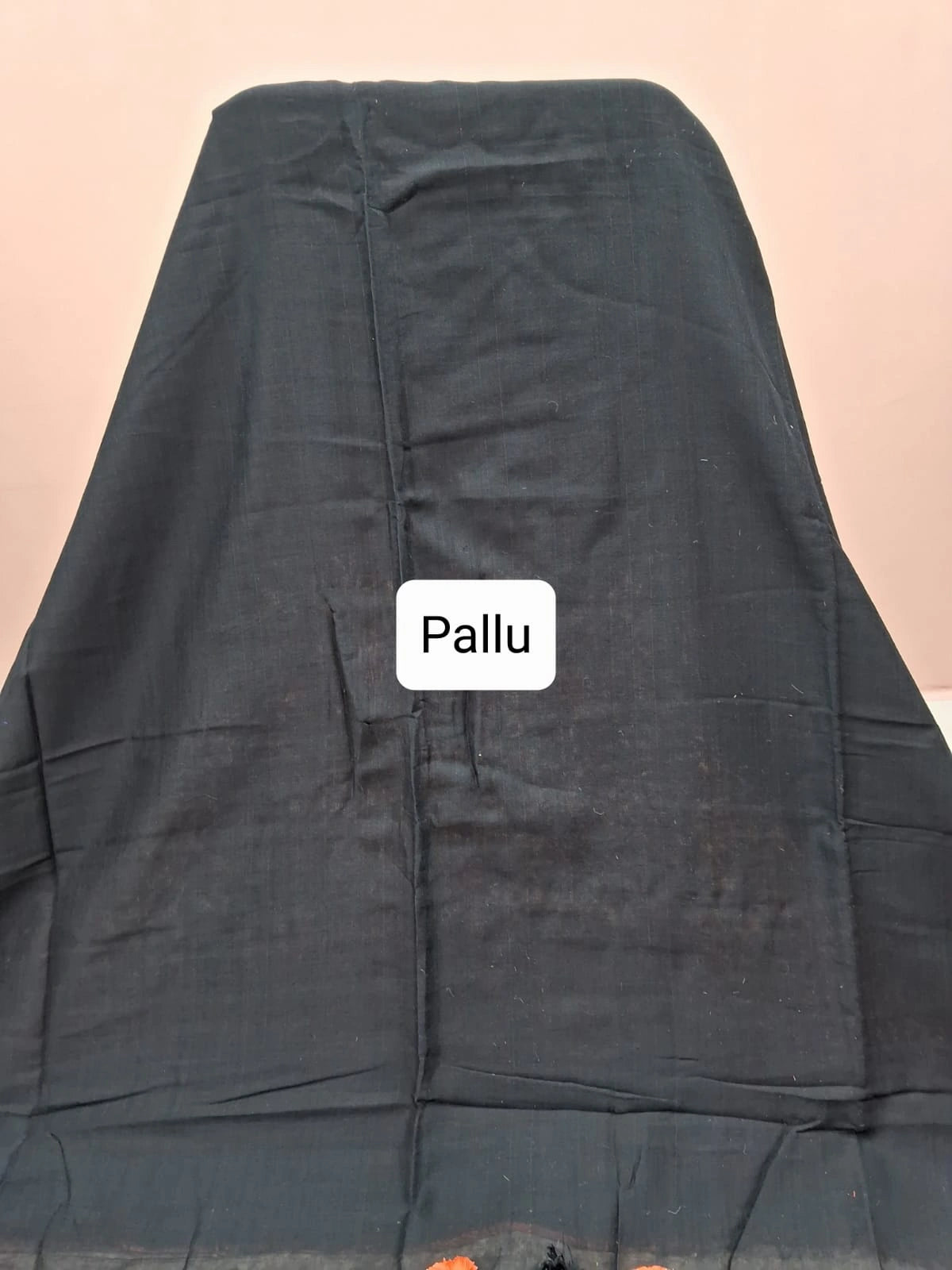 Rust Orange Khadhi Cotton Saree Pallu