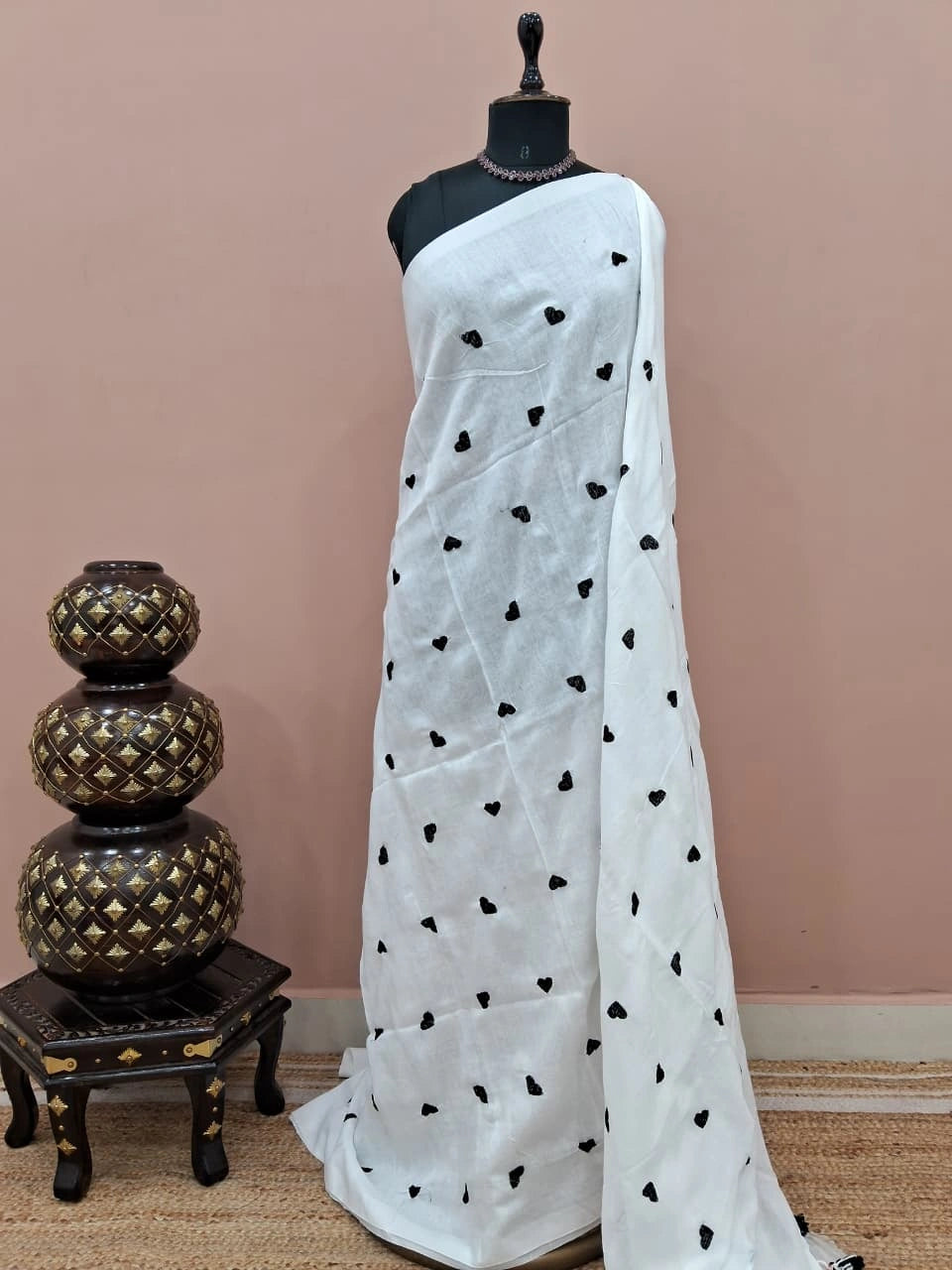 White Khadhi Cotton Saree