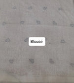 White Khadhi Cotton Saree Blouse