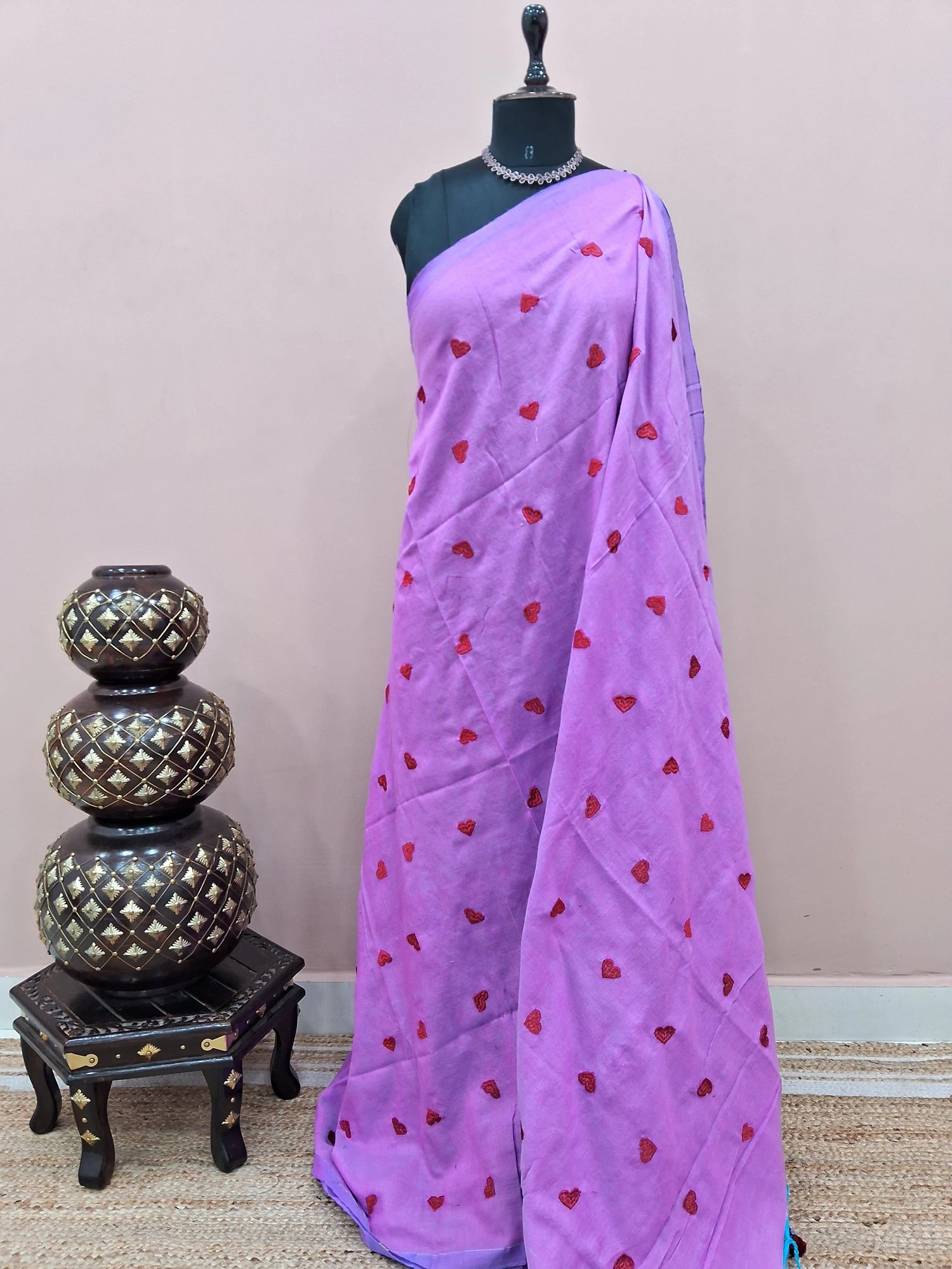 Light Purple Khadhi Cotton Saree